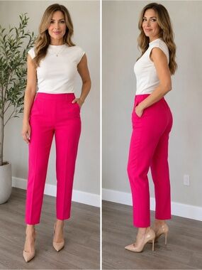 New York & Company Vibrant Pink Pantsuit